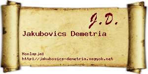 Jakubovics Demetria névjegykártya